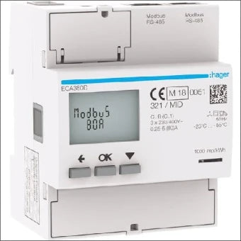 HAGER ECA380D Elektriciteitsmeter 72 mm