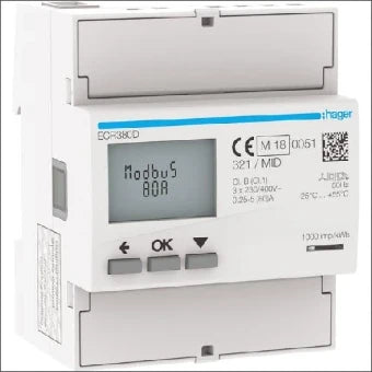 HAGER ECR380D Elektriciteitsmeter 72 mm