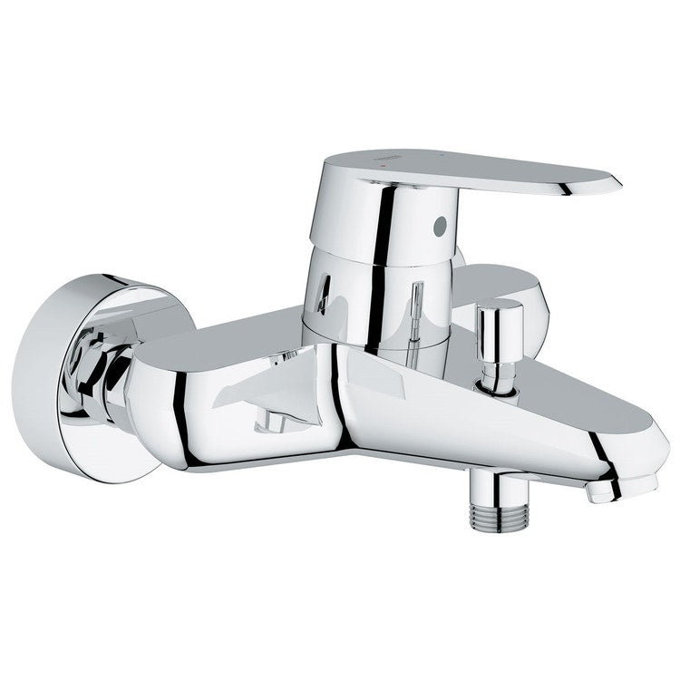 Grohe Einhebelmischer für Badewanne oder Dusche, wandmontiert, mit Durchflussbegrenzer und automatischem Umsteller, Chromoberfläche EURODISC COSMOPOLITAN 33390002