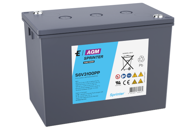 Exide Sprinter S6V3100PPV0 Bleiakku mit 6 V und 195 Ah