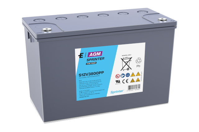 Exide Sprinter S12V3800PPV0 Bleiakku mit 12 V und 105 Ah
