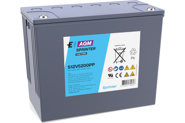 Exide Sprinter S12V5200PPV0 Bleiakku mit 12 V und 140 Ah