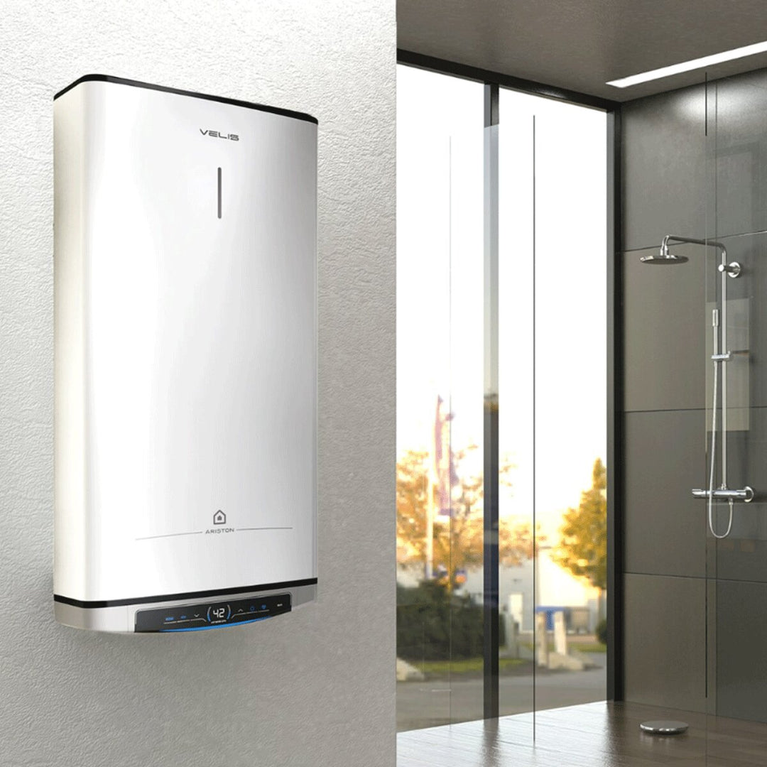 Ariston Velis Dune WiFi Horizontal/vertikal – Elektrischer Warmwasserspeicher, 100 Liter, Energieeffizienzklasse B, WLAN