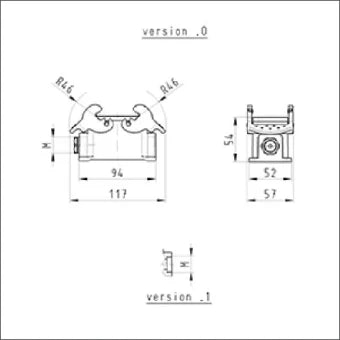 WIELAND 70.331.1035.1 Gehaeuse fuer rechteckige Steckverbinder 52 mm