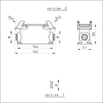 WIELAND 73.334.6435.1 Gehaeuse fuer rechteckige Steckverbinder 57 mm