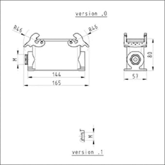WIELAND 73.335.6435.1 Gehaeuse fuer rechteckige Steckverbinder 57 mm