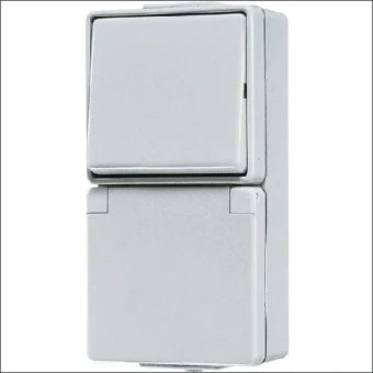 JUNG 676W Schakelaar/Steckdose combinatie