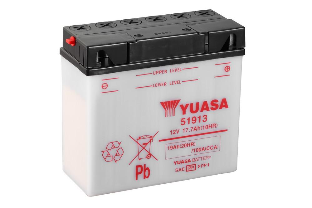 Yuasa Motorradbatterie 51913-DC 12V 19Ah (Konventionell / Blei-S