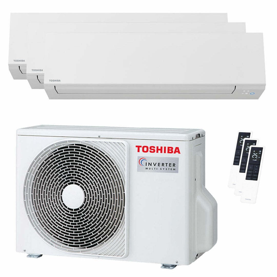 Toshiba SHORAI Edge White 5000+9000+12000 BTU – Multisplit-Klimagerät (3 Innengeräte), 5,2/6,8 kW, R32, A+++/A++, WLAN