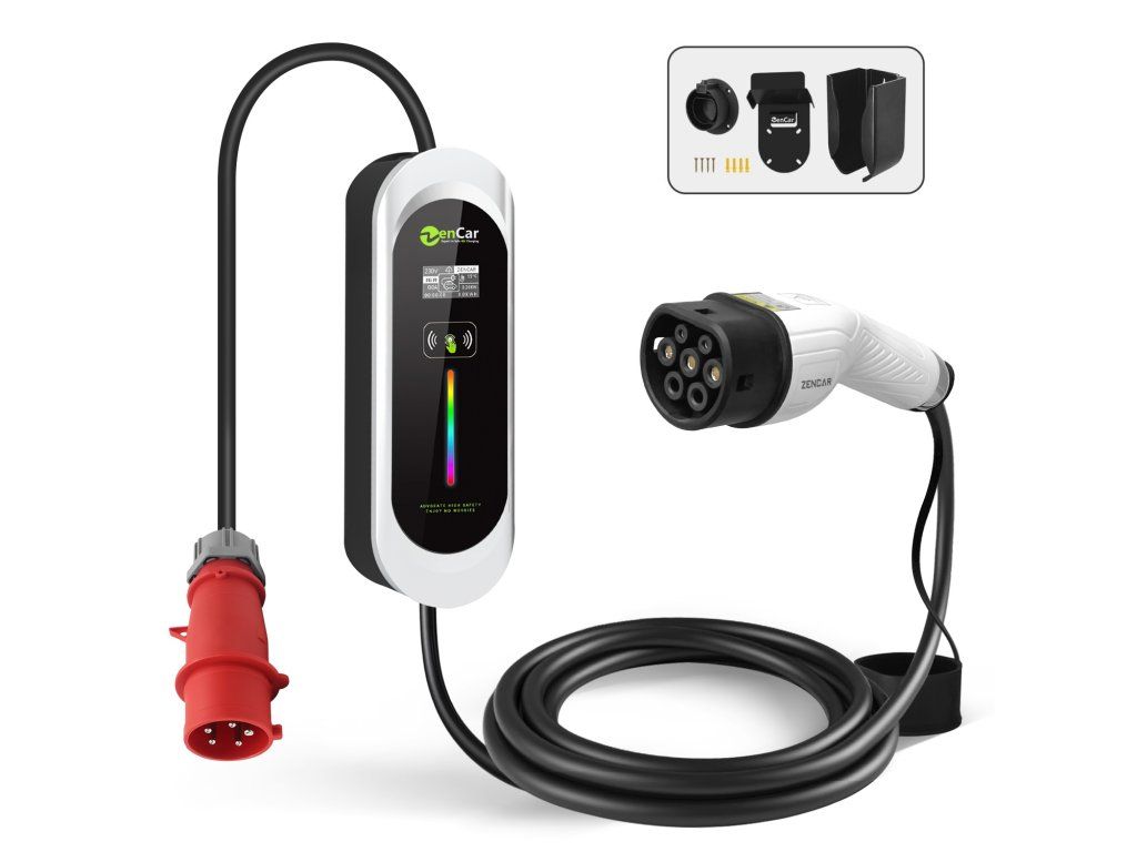 Zencar Tragbares Ladegerät Modell E (Typ B, Typ 2, 16A, 5M, CEE) 3 Phasen