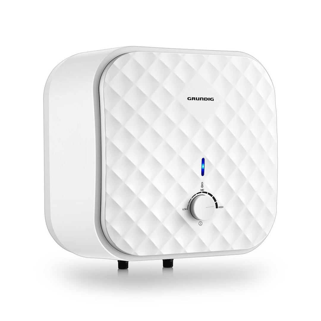 GRUNDIG Teeny Line GWH Übertisch-Montage – Elektrischer Warmwasserspeicher, 10 Liter, Energieeffizienzklasse A