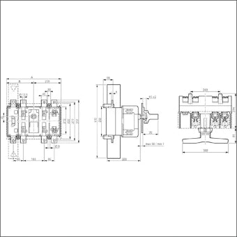 LEGRAND 605103 Inbouwunit mit mespatroonhouders/veilighedenLasttrennschalters 317 mm