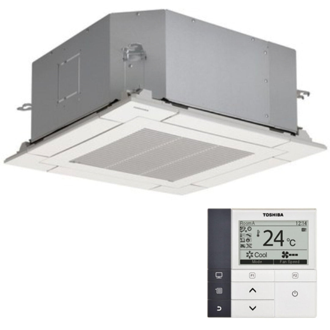 Toshiba Kassettengerät Kompakt U2 4-Wege 9000+9000+16000 BTU – Multisplit-Klimagerät (3x), 7/8,7 kW, R32, A+++/A++