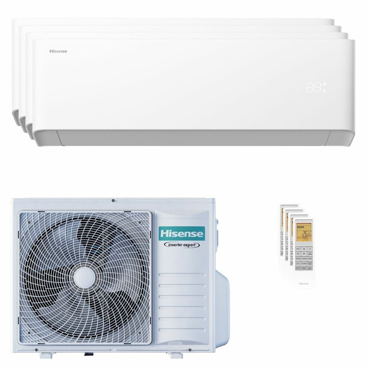 Hisense Uni HB 7000+7000+12000+12000 BTU – Multisplit-Klimagerät (4 Innengeräte), 8/9 kW, R32, A++/A+, WLAN