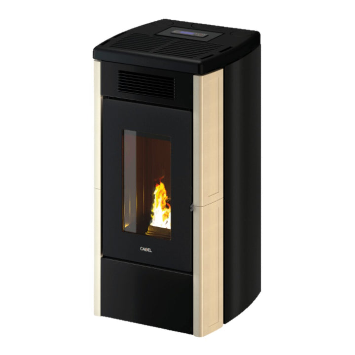 Cadel Atena Plus 12 luftgeführt, kanalisierbar – Pelletofen, 12 kW, WLAN, Elfenbein