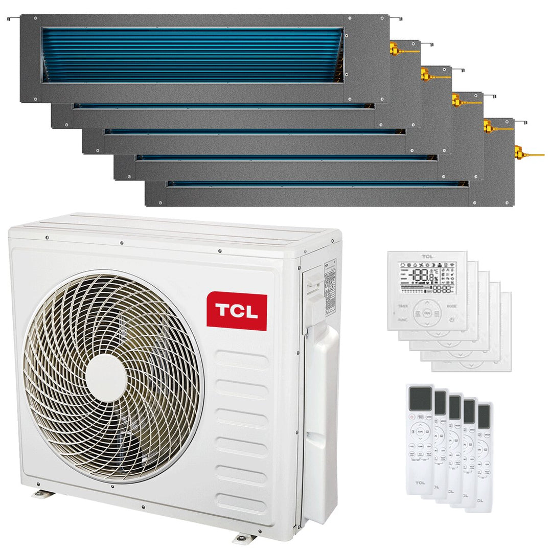 TCL Kanalgerät Serie D 9000+9000+9000+12000+12000 BTU – Multisplit-Klimagerät (5x), 12,5/12,5 kW, R32, A++/A+, WLAN