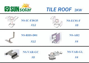 3KW Tile Roof Mounting System NS-TILE-3KW - Art. 7316
