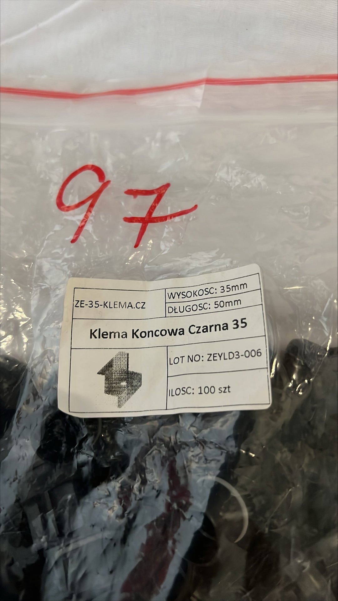 Endklemme Klema Koncowa Czarna 35 – schwarz (35×50 mm)