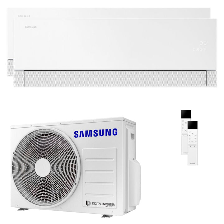 Samsung WindFree Première 9000+18000 BTU – Multisplit-Klimagerät (2 Innengeräte), 5,2/6,3 kW, R32, A++/A+, WLAN, Weiß (Essential White)