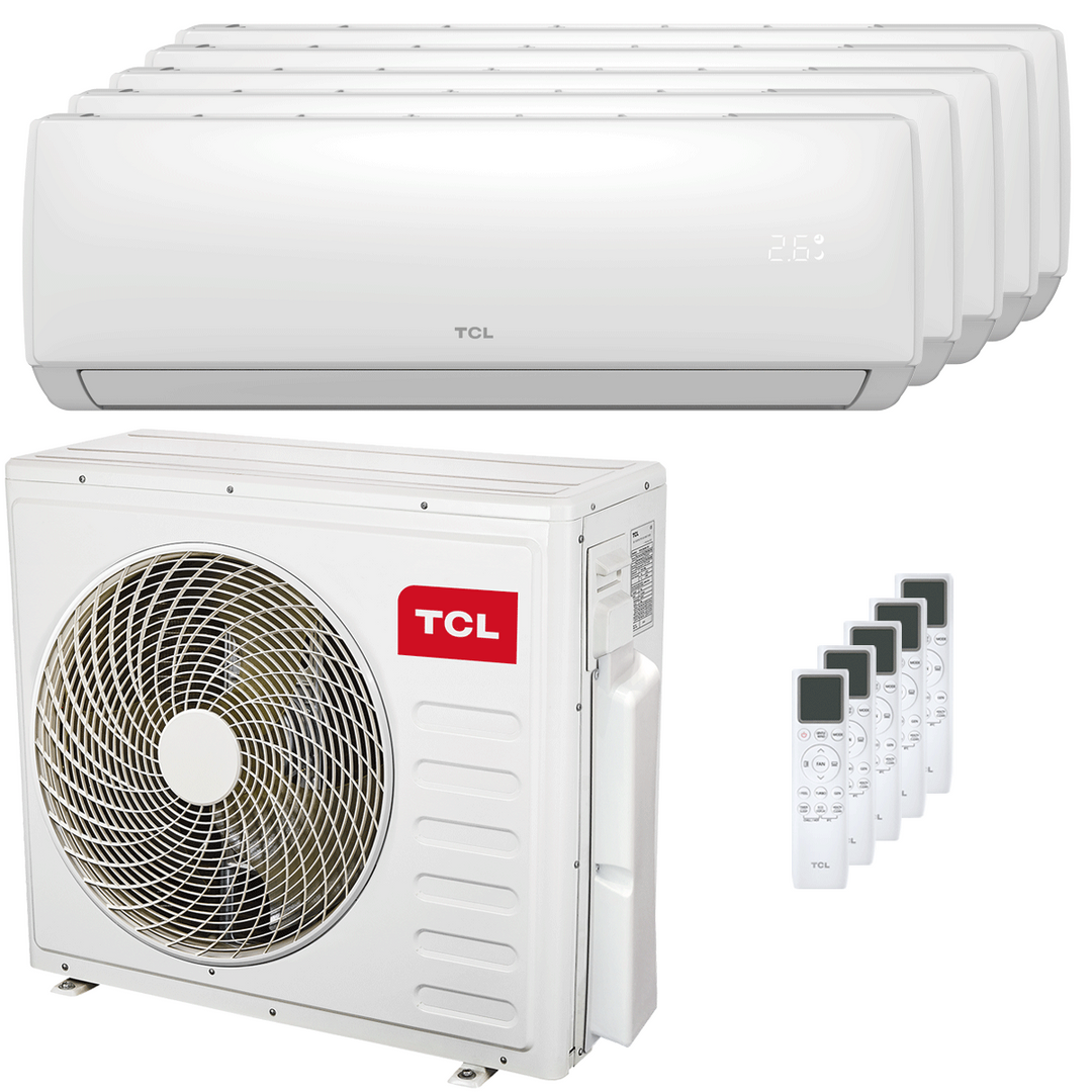 TCL Elite F2 9000+9000+9000+18000+18000 BTU – Multisplit-Klimagerät (5 Innengeräte), 13/13 kW, R32, A++/A+, WLAN