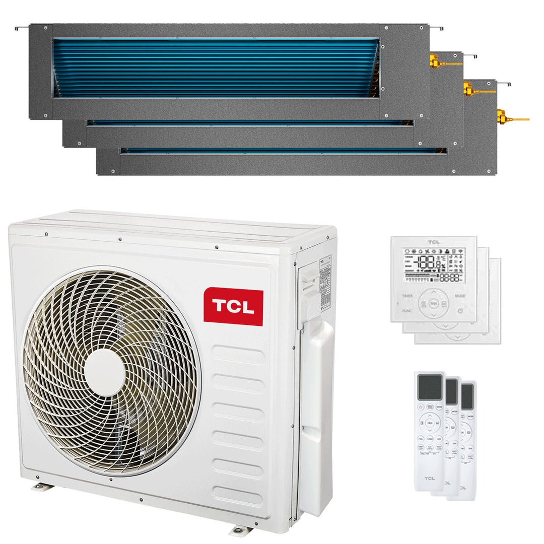 TCL Kanalgerät Serie D 12000+18000+18000 BTU – Multisplit-Klimagerät (3x), 11,5/11,5 kW, R32, A++/A+, WLAN
