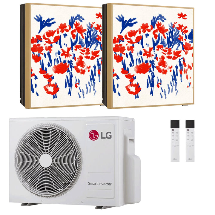 LG ARTCOOL Gallery PHOTO 9000+12000 BTU – Multisplit-Klimagerät (2 Innengeräte), 4,1/4,69 kW, R32, A+++/A++, WLAN