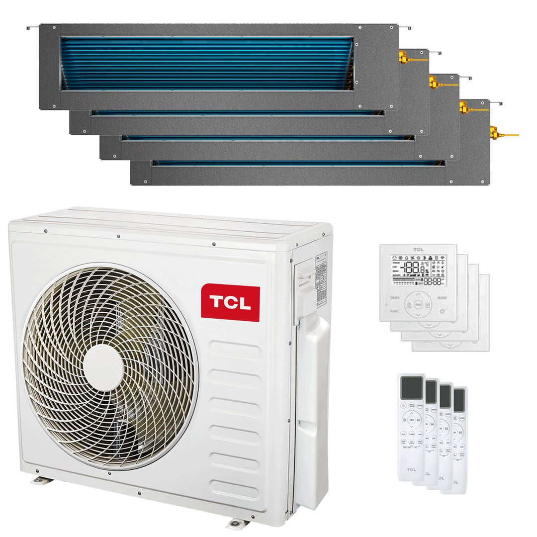 TCL Kanalgerät Serie D 12000+12000+12000+18000 BTU – Multisplit-Klimagerät (4x), 11,5/11,5 kW, R32, A++/A+, WLAN