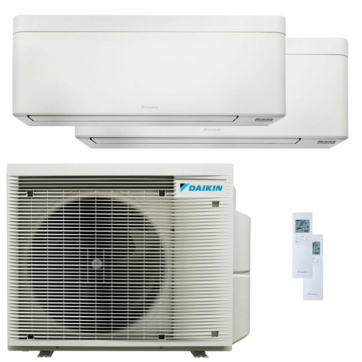 Daikin Stylish Weiß 7000+18000 BTU – Multisplit-Klimagerät (2 Innengeräte), 5/5,6 kW, R32, A+++/A++, WLAN