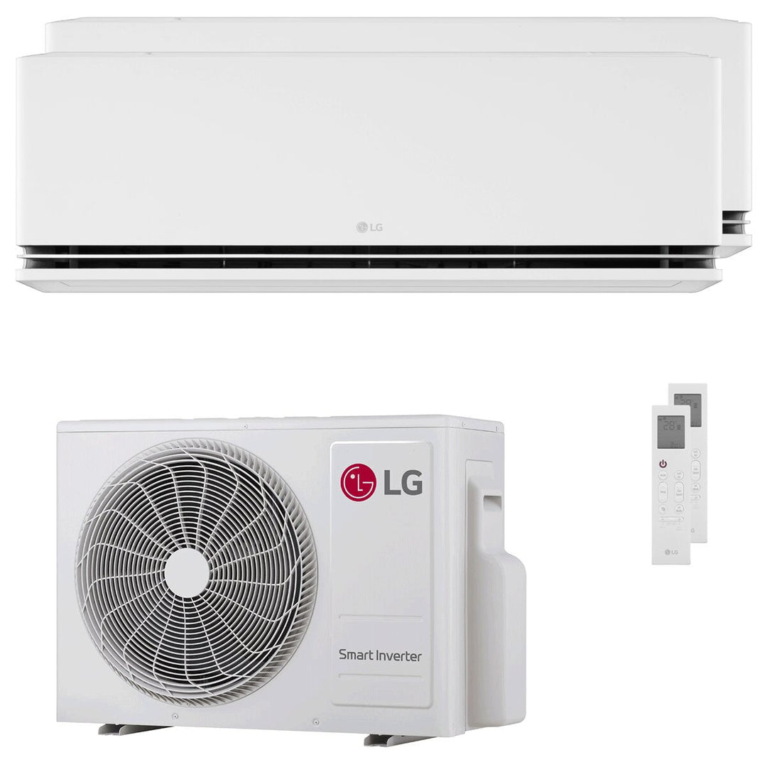 LG DUALCOOL Deluxe AI 9000+12000 BTU – Multisplit-Klimagerät (2 Innengeräte), 4,69/5,28 kW, R32, A+++/A++, WLAN