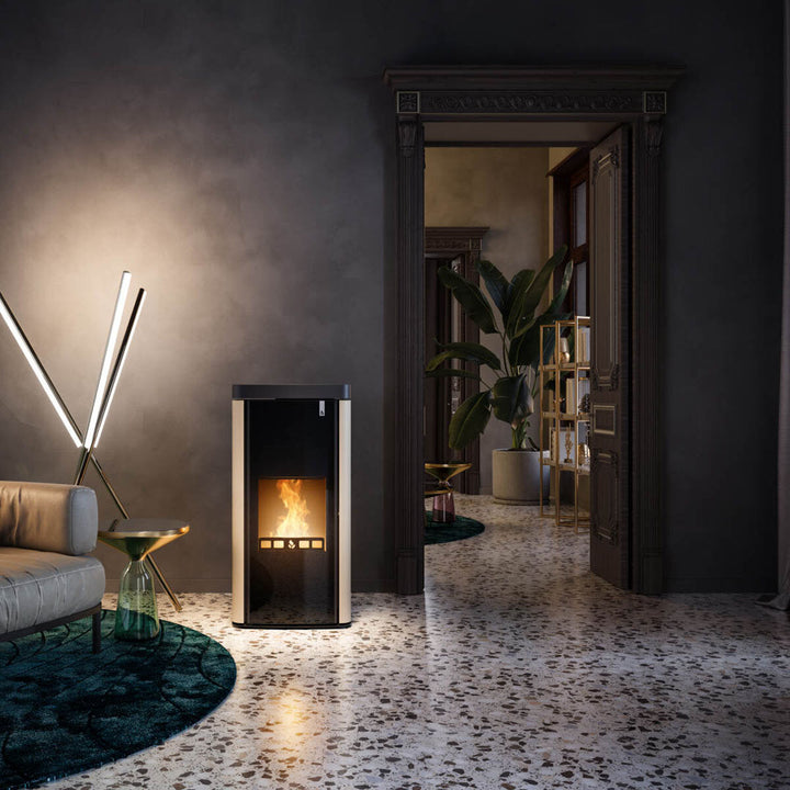 Girolami Soft 14 avorio – Holzofen (wasserführend), 15 kW, Elfenbein