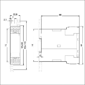 SIEMENS 3UG45122AR20 Fasebewakingsrelais 22.5 mm