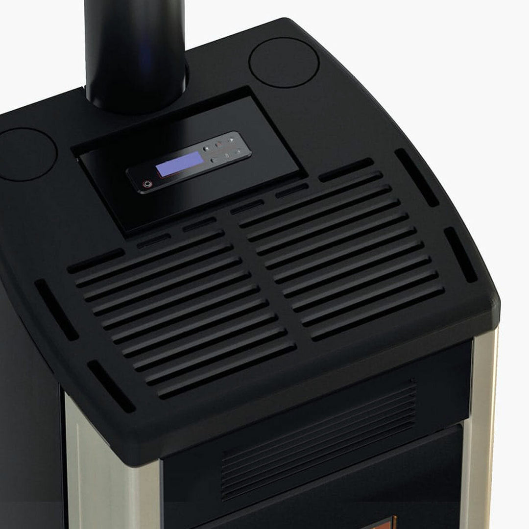 Cadel Atena Plus 12 luftgeführt, kanalisierbar – Pelletofen, 12 kW, WLAN, Elfenbein