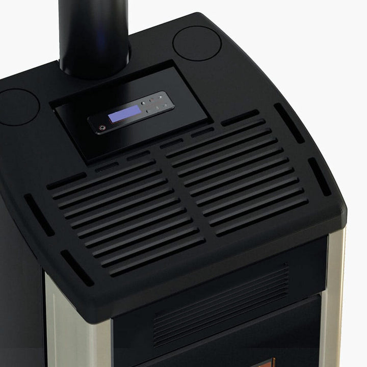 Cadel Atena Plus 12 luftgeführt, kanalisierbar – Pelletofen, 12 kW, WLAN, Elfenbein