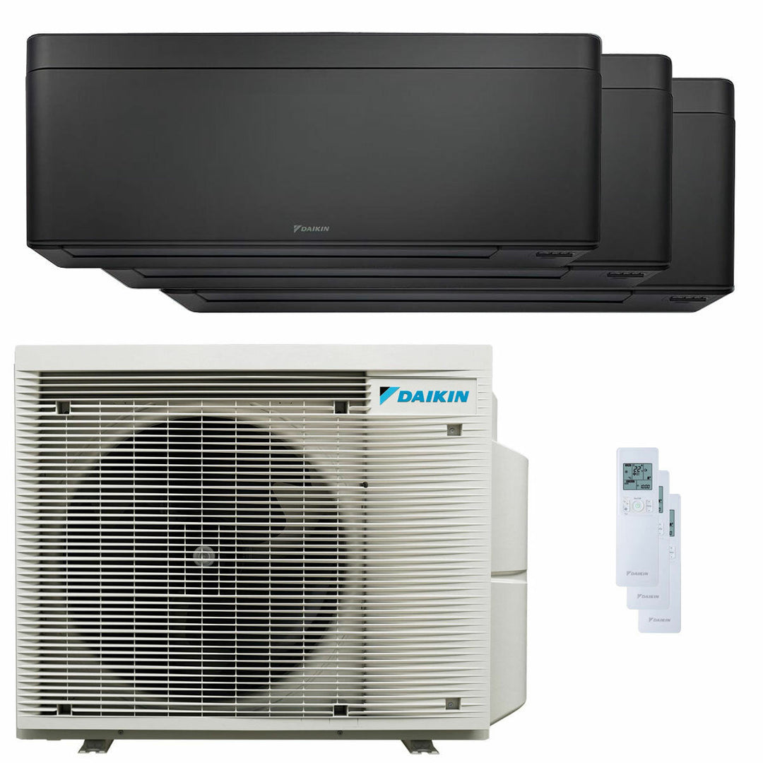 Daikin Stylish Total Black 7000+9000+9000 BTU – Multisplit-Klimagerät (3 Innengeräte), 4/4,6 kW, R32, A+++/A++, WLAN