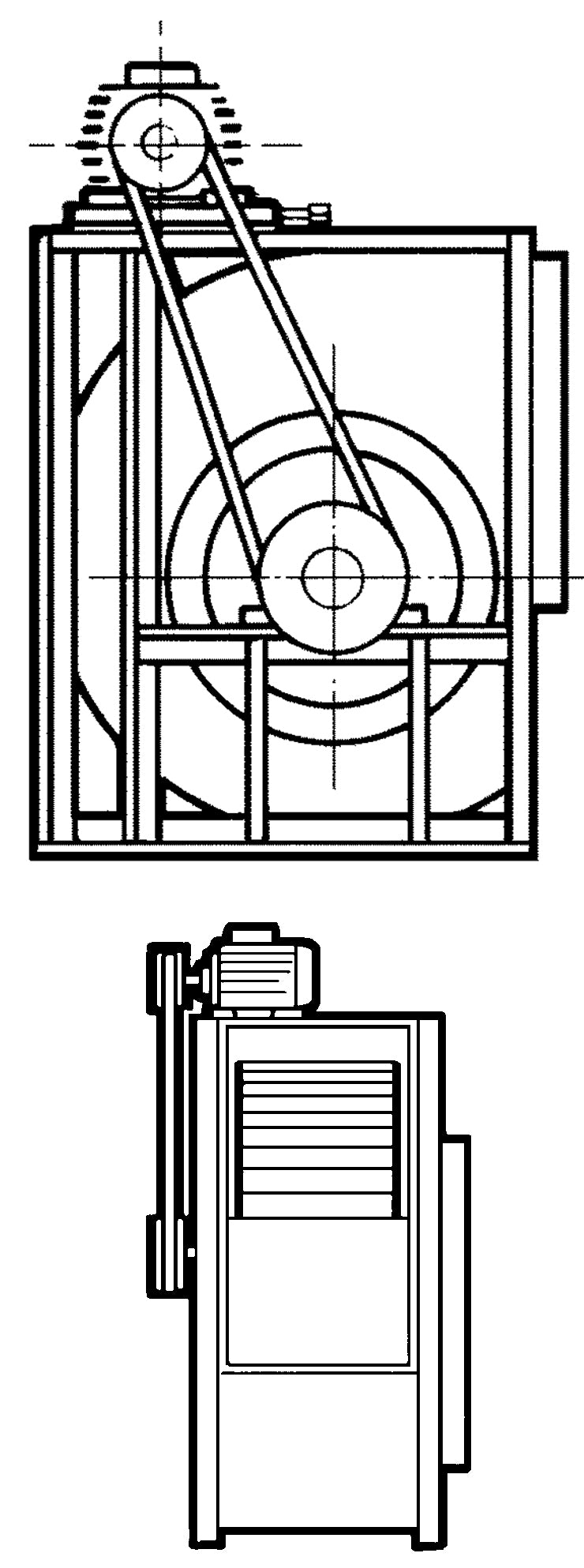 Mundofan Radialventilator mit Riemenantrieb, einseitig saugend verstärkt 30/14 7,5 PS 5,5 kW CV03537