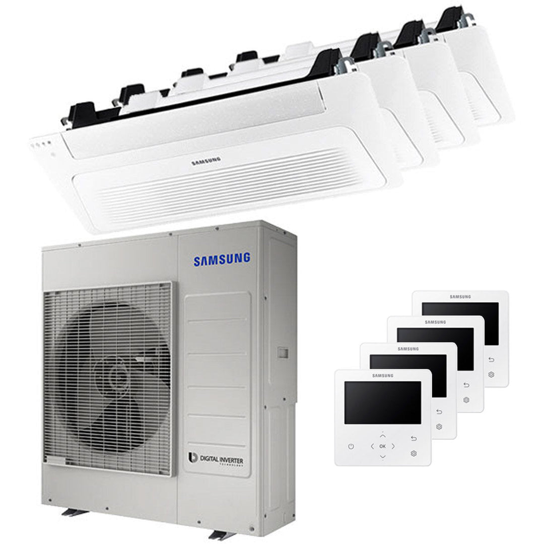 Samsung Kassettengerät WindFree 1 Weg 12000+12000+12000+12000 BTU – Multisplit-Klimagerät (4x), 9,32/10,8 kW, R32, A++/A+