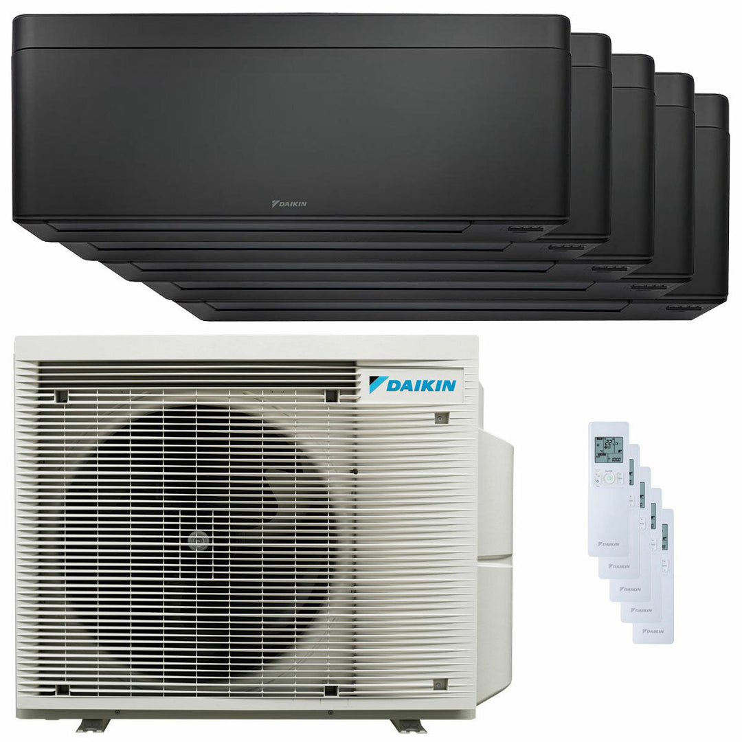 Daikin Stylish Total Black 7000+9000+9000+12000+12000 BTU – Multisplit-Klimagerät (5 Innengeräte), 9/10 kW, R32, A++/A++, WLAN