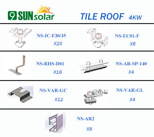 4KW TIile Roof Mounting System NS-TILE-4KW - Art. 7317