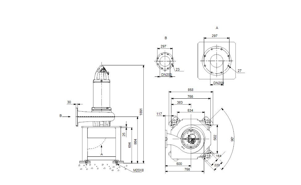 GRUNDFOS Tauchmotorpumpe SE1.110.200.100.4.52M.N.51D.A Nr. 99776454