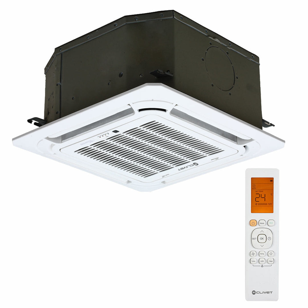 Clivet BOX 2 650x650 Kassettengerät 4-Wege 9000+12000 BTU – Multisplit-Klimagerät (2x), 4,1/4,5 kW, R32, A++/A+