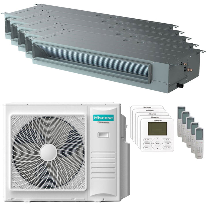 Hisense Kanalgerät ADT 9000+9000+9000+9000+9000 BTU – Multisplit-Klimagerät (5x), 10/11 kW, R32, A++/A+