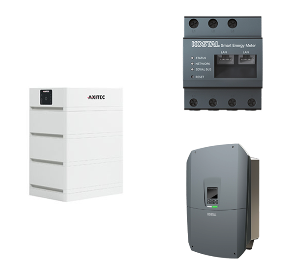 AXITEC + KOSTAL HV-System, 15,0-20,0 kW, 10,1 kWh nutzbar,3-phasig, AXIstorage Li SV1 10.1 + Plenticore L G3