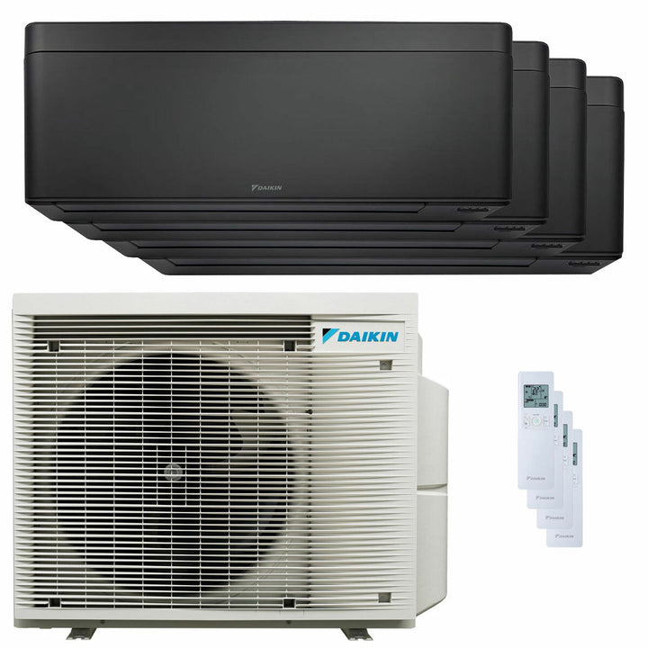 Daikin Stylish Total Black 9000+9000+12000+18000 BTU – Multisplit-Klimagerät (4 Innengeräte), 9/10 kW, R32, A++/A+, WLAN