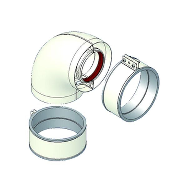 Tecnogas Koaxialbogen 90° aus Aluminium 60/100 00000051101