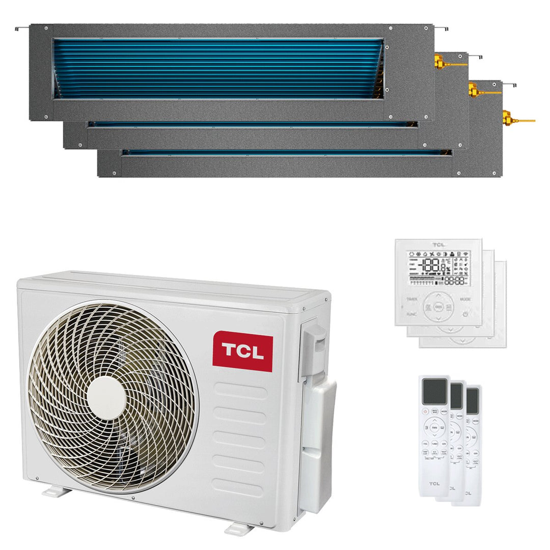 TCL Kanalgerät Serie D 9000+9000+18000 BTU – Multisplit-Klimagerät (3x), 8/8,4 kW, R32, A++/A+, WLAN