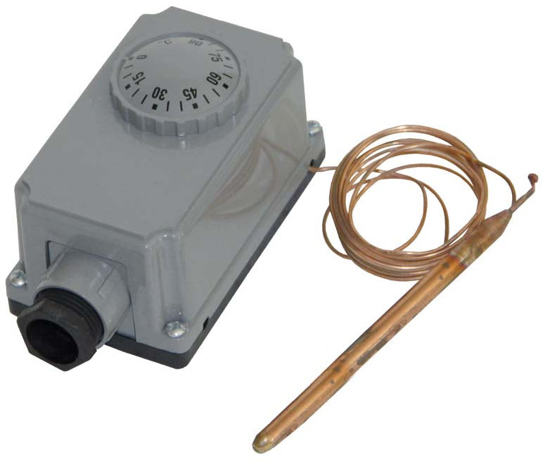 IMIT Kapillarthermostat mit Gehäuse TC2 0 bis 90 °C, Kapillare 1000 mm