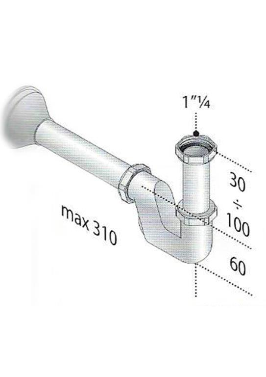 OMP Tea Siphon Molecola 1 1/4" für Bidet, Messing