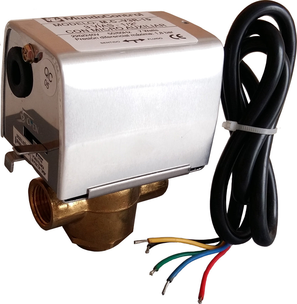 Mundocontrol 3-Wege-Zonenventil MC-V3R-15, mit Hilfsschalter 1/2" CO13260