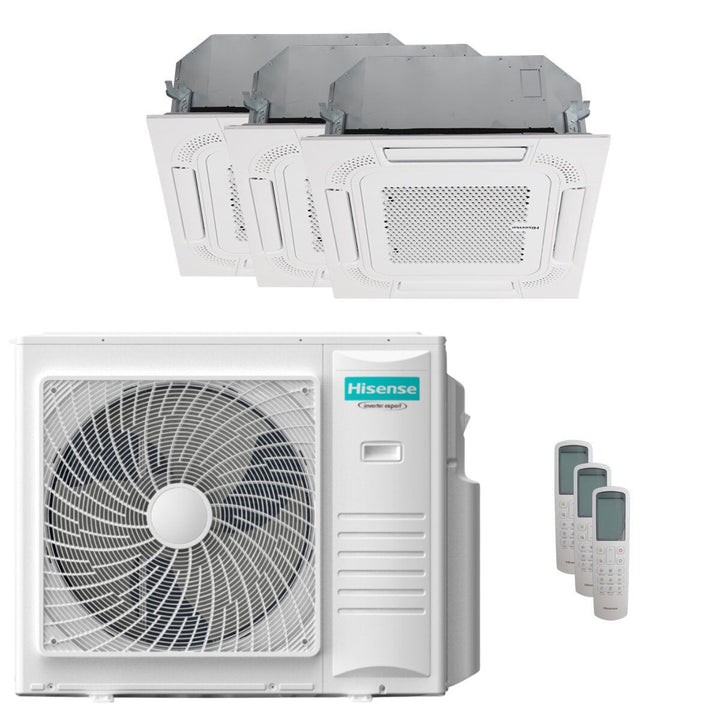 Hisense Kassettengerät ACT 18000+18000+18000 BTU – Multisplit-Klimagerät (3x), 10/11 kW, R32, A++/A+