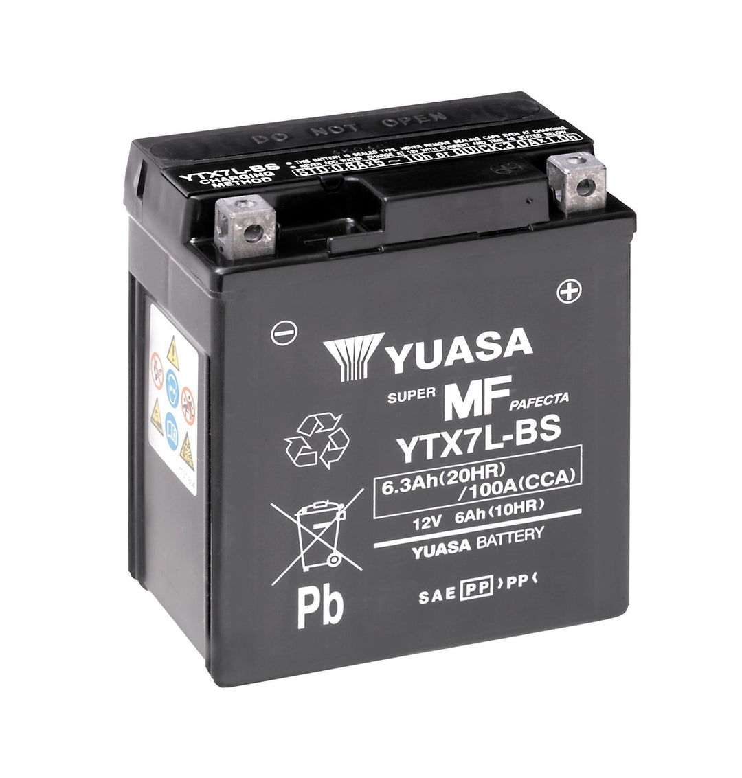 Yuasa Motorradbatterie YTX7L-WC / YTX7L-BS 12V 6Ah (6,3Ah) (AGM Wartungsfrei)